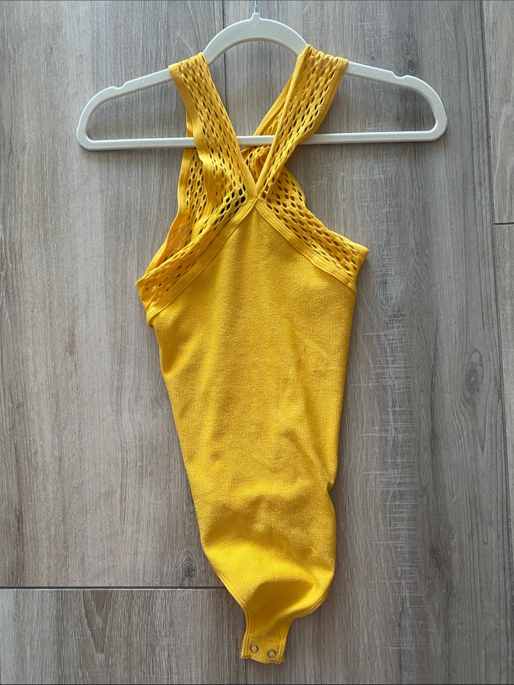 NWTs Express Yellow Knit Tank with Openwork Back - Size S/M
